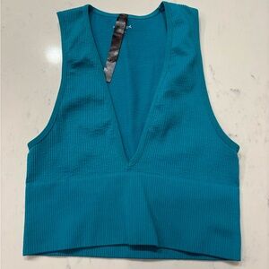Urban Outfitters Teal V-Neck Crop Top